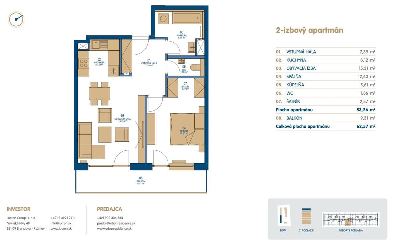 Pronájem bytu 2+1 54 m², Račianska, Nové Mesto, Bratislavský kraj Pronájem bytu 2+1 54 m², Račianska, Nové Mesto, Bratislavský kraj
