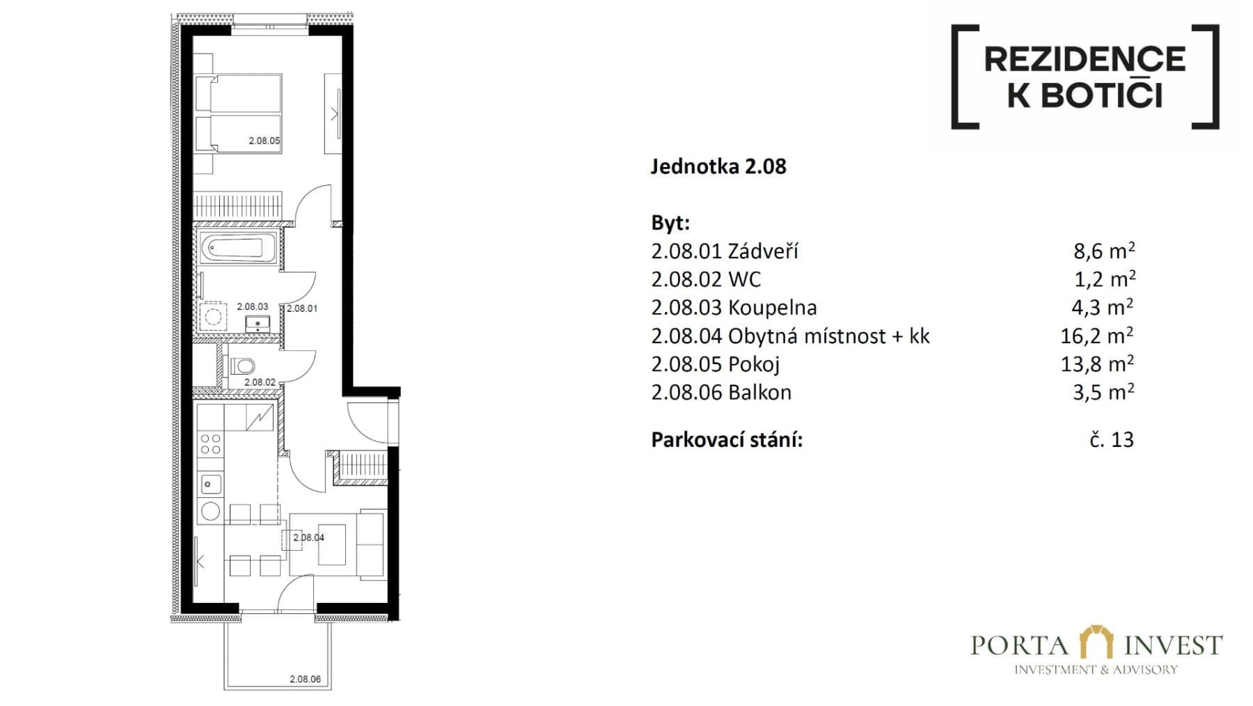 Prodej bytu 2+kk 47 m², K Botiči, Praha, Praha Prodej bytu 2+kk 47 m², K Botiči, Praha, Praha