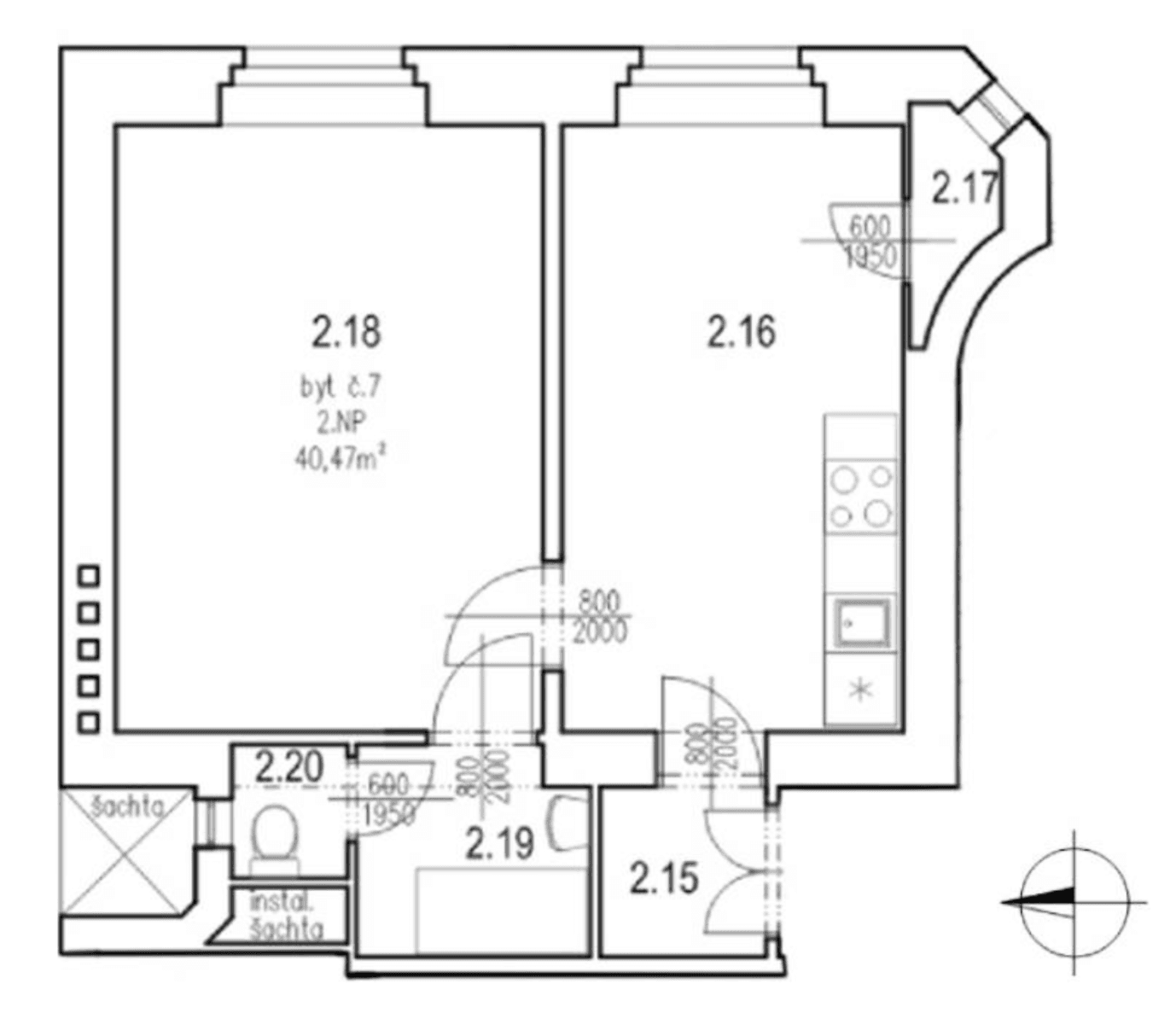 Pronájem bytu 2+kk 40 m², Brožíkova, Praha, Praha Pronájem bytu 2+kk 40 m², Brožíkova, Praha, Praha