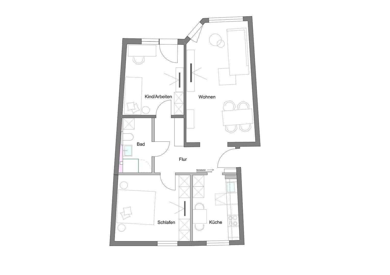 Pronájem bytu 3+1 71 m², Jaupstr. 1-13, Darmstadt, Hessen Pronájem bytu 3+1 71 m², Jaupstr. 1-13, Darmstadt, Hessen
