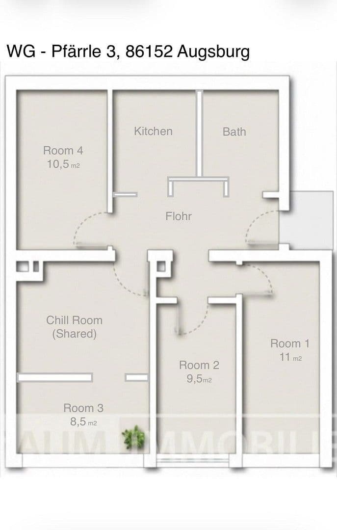 Pronájem bytu 9 m², Pfärrle 3, Augsburg, Bavorsko Pronájem bytu 9 m², Pfärrle 3, Augsburg, Bavorsko