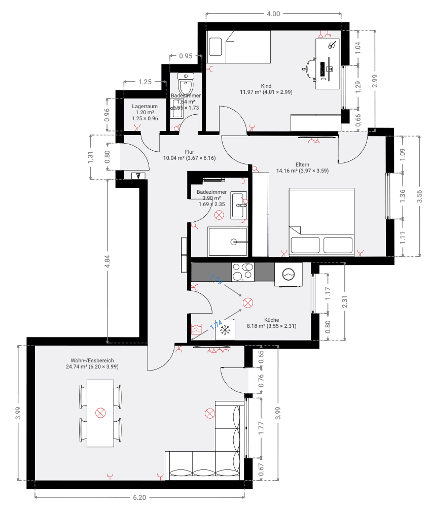 Pronájem bytu 3+1 83 m², Am Sonnfeld 4, Würzburg, Bavorsko Pronájem bytu 3+1 83 m², Am Sonnfeld 4, Würzburg, Bavorsko