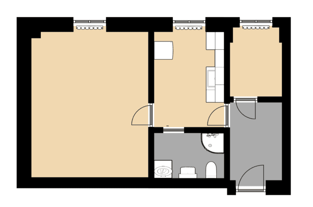 Pronájem bytu 2+kk 44 m², Cejl, Brno, Jihomoravský kraj Pronájem bytu 2+kk 44 m², Cejl, Brno, Jihomoravský kraj
