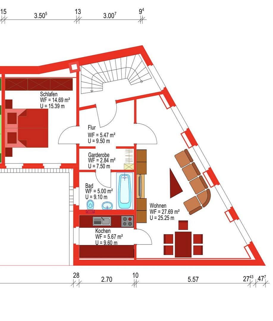 Pronájem bytu 2+1 62 m², Poststr.16, Meerane, Sasko Pronájem bytu 2+1 62 m², Poststr.16, Meerane, Sasko