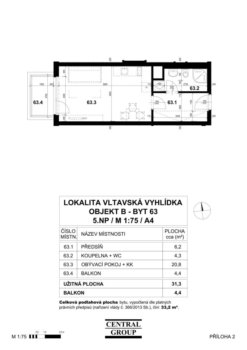 Pronájem bytu 1+kk 31 m², Jateční, Praha, Praha Pronájem bytu 1+kk 31 m², Jateční, Praha, Praha