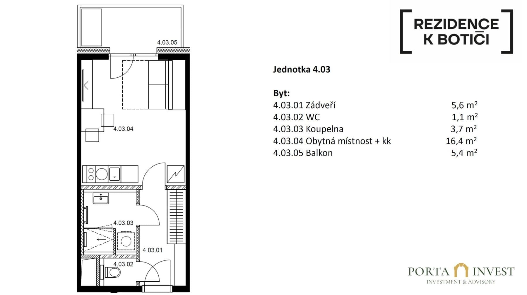 Prodej bytu 1+kk 29 m², K Botiči, Praha, Praha Prodej bytu 1+kk 29 m², K Botiči, Praha, Praha