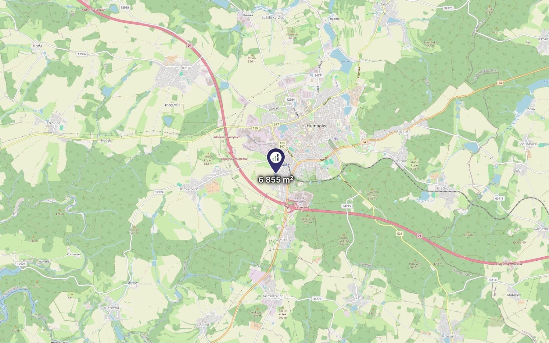 Prodej pozemku 6.855 m², Humpolec, Kraj Vysočina Prodej pozemku 6.855 m², Humpolec, Kraj Vysočina