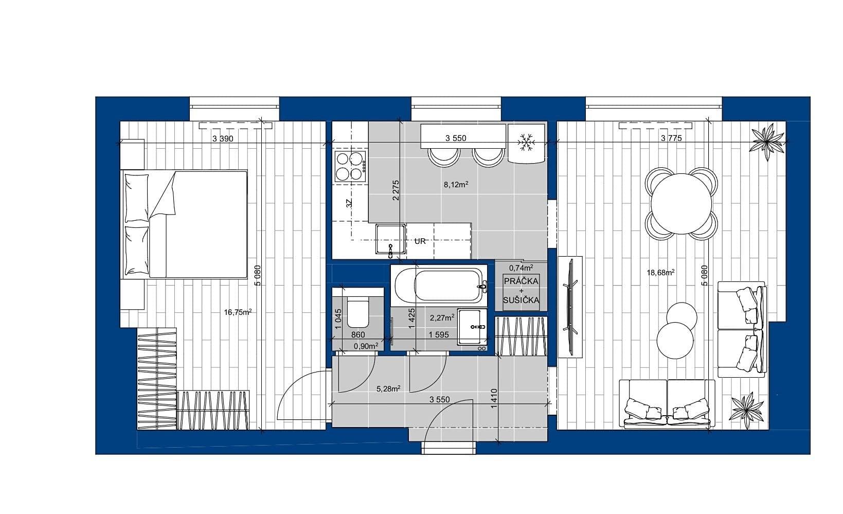 Pronájem bytu 2+1 52 m², Osiková, Praha, Praha Pronájem bytu 2+1 52 m², Osiková, Praha, Praha