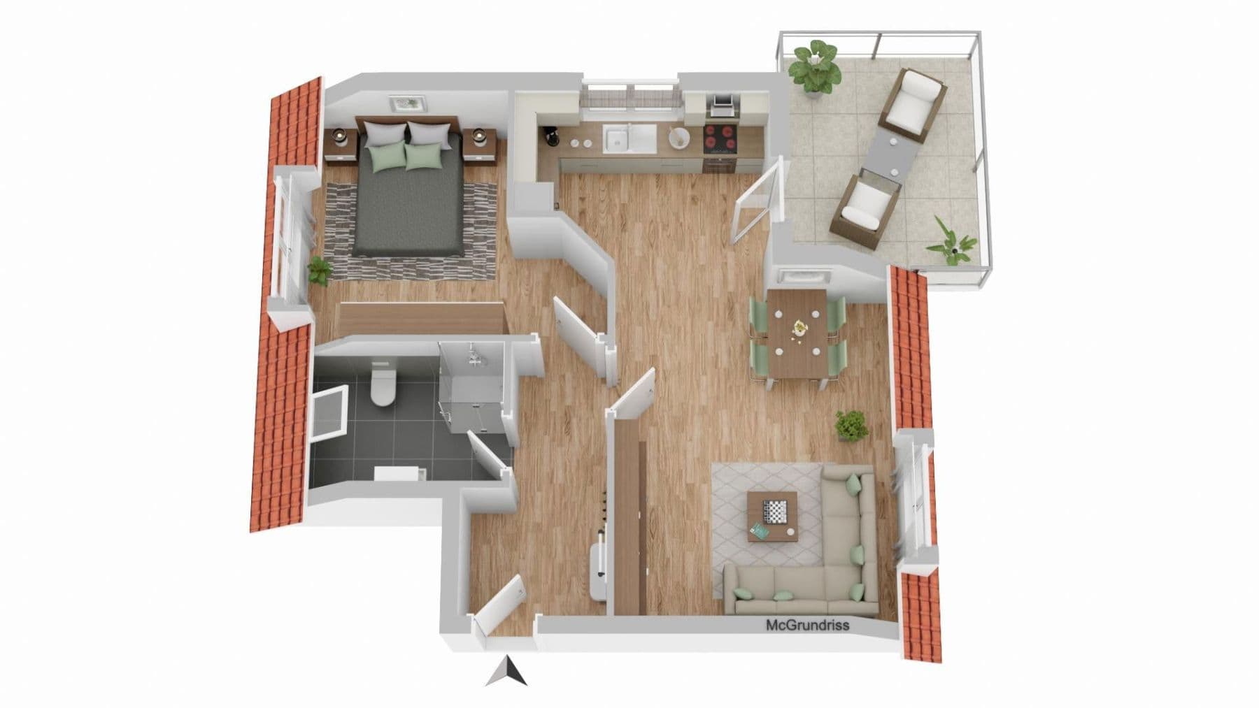 Pronájem bytu 2+1 59 m², Berliner Straße 32, Nordhorn, Dolní Sasko Pronájem bytu 2+1 59 m², Berliner Straße 32, Nordhorn, Dolní Sasko