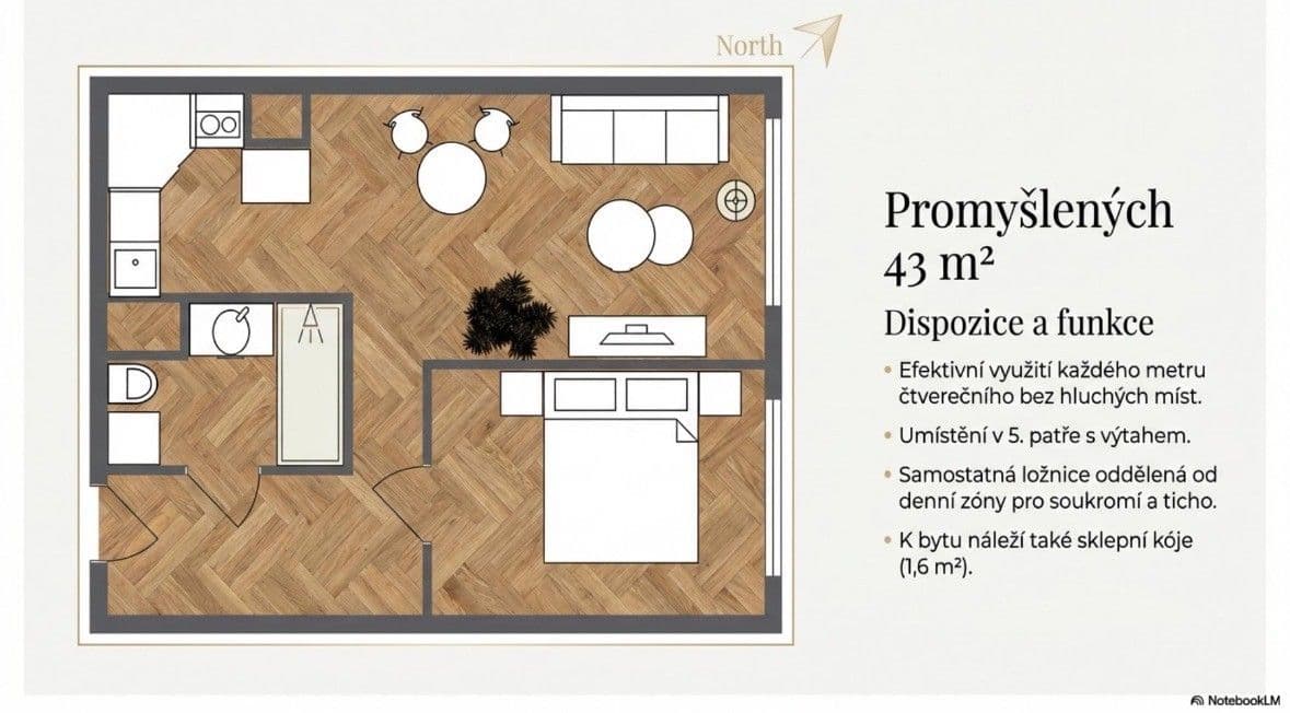 Prodej bytu 2+kk 43 m², Plickova, Praha, Praha Prodej bytu 2+kk 43 m², Plickova, Praha, Praha