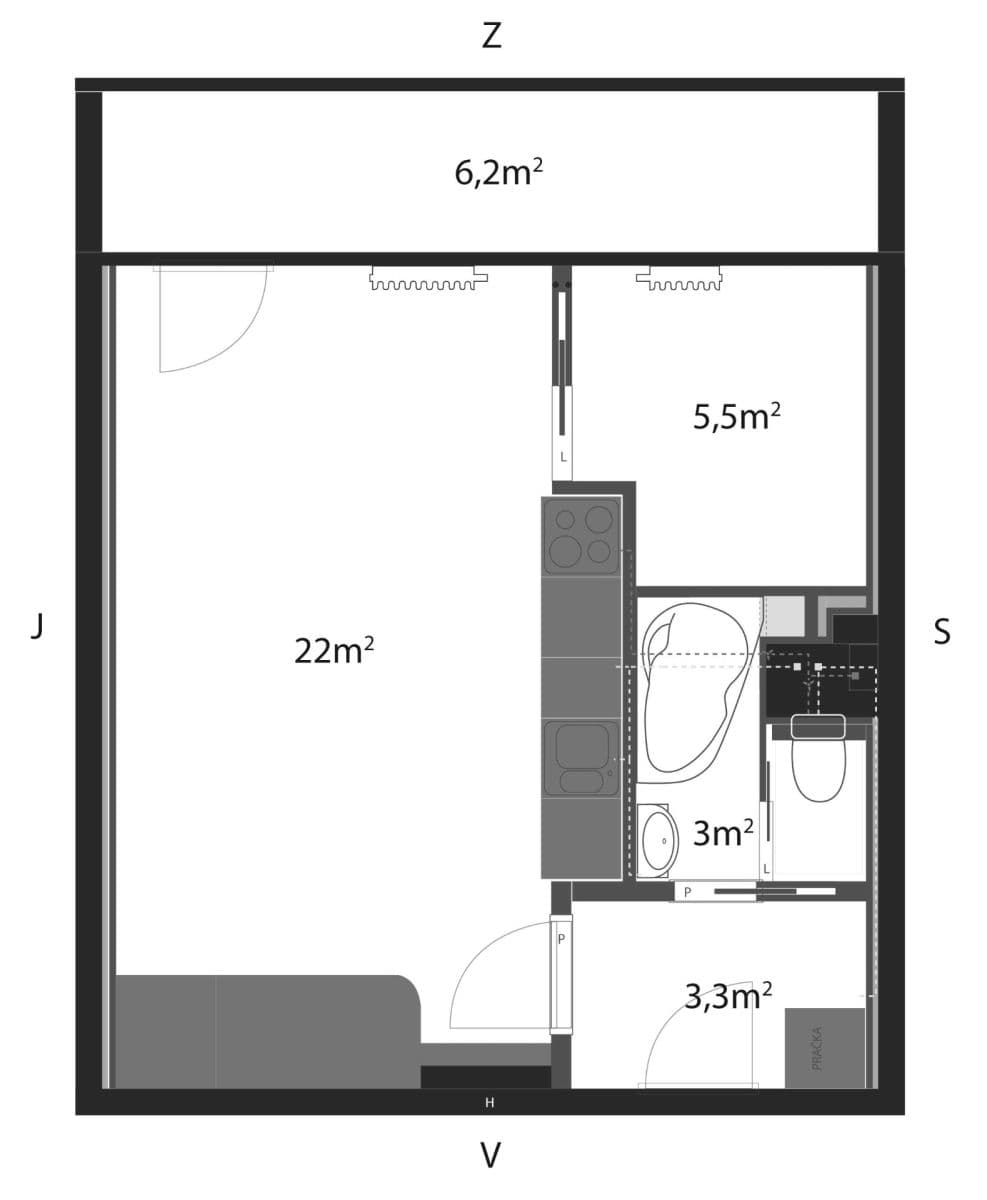 Pronájem bytu 2+kk 36 m², Magnitogorská, Praha, Praha Pronájem bytu 2+kk 36 m², Magnitogorská, Praha, Praha