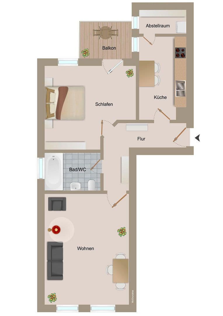 Prodej bytu 2+1 56 m², Leipzig, Sasko Prodej bytu 2+1 56 m², Leipzig, Sasko