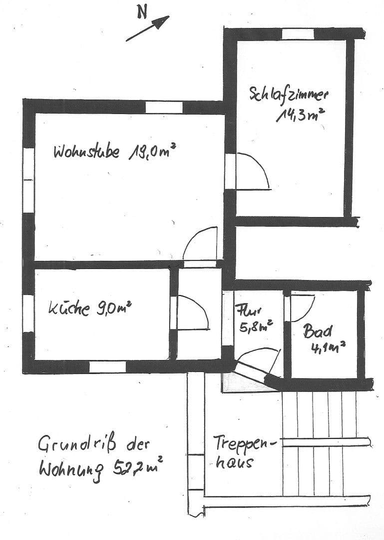 Pronájem bytu 2+1 53 m², Hauptstraße 22, Obergurig - Hornja Hórka, Sasko Pronájem bytu 2+1 53 m², Hauptstraße 22, Obergurig - Hornja Hórka, Sasko