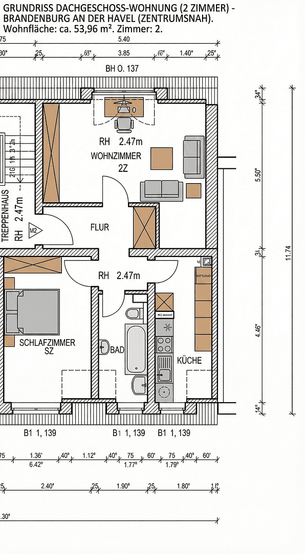 Prodej bytu 2+1 54 m², Brandenburg an der Havel, Braniborsko Prodej bytu 2+1 54 m², Brandenburg an der Havel, Braniborsko
