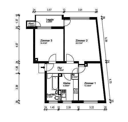 Pronájem bytu 3+1 70 m², Heinrich-Seliger-Straße 24, Frankfurt, Hessen Pronájem bytu 3+1 70 m², Heinrich-Seliger-Straße 24, Frankfurt, Hessen