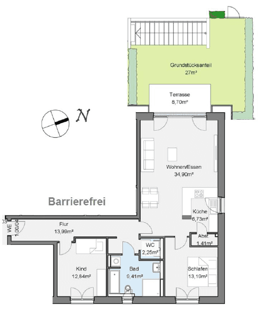 Pronájem bytu 3+1 104 m², Friedrich-Ebert-Straße 40-1, Seeheim-Jugenheim, Hessen Pronájem bytu 3+1 104 m², Friedrich-Ebert-Straße 40-1, Seeheim-Jugenheim, Hessen
