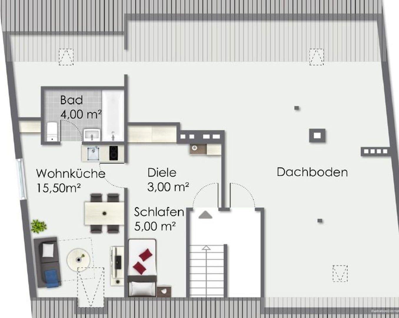 Pronájem bytu 1+1 28 m², Paradestr. 33, Wuppertal, Severní Porýní-Vestfálsko Pronájem bytu 1+1 28 m², Paradestr. 33, Wuppertal, Severní Porýní-Vestfálsko