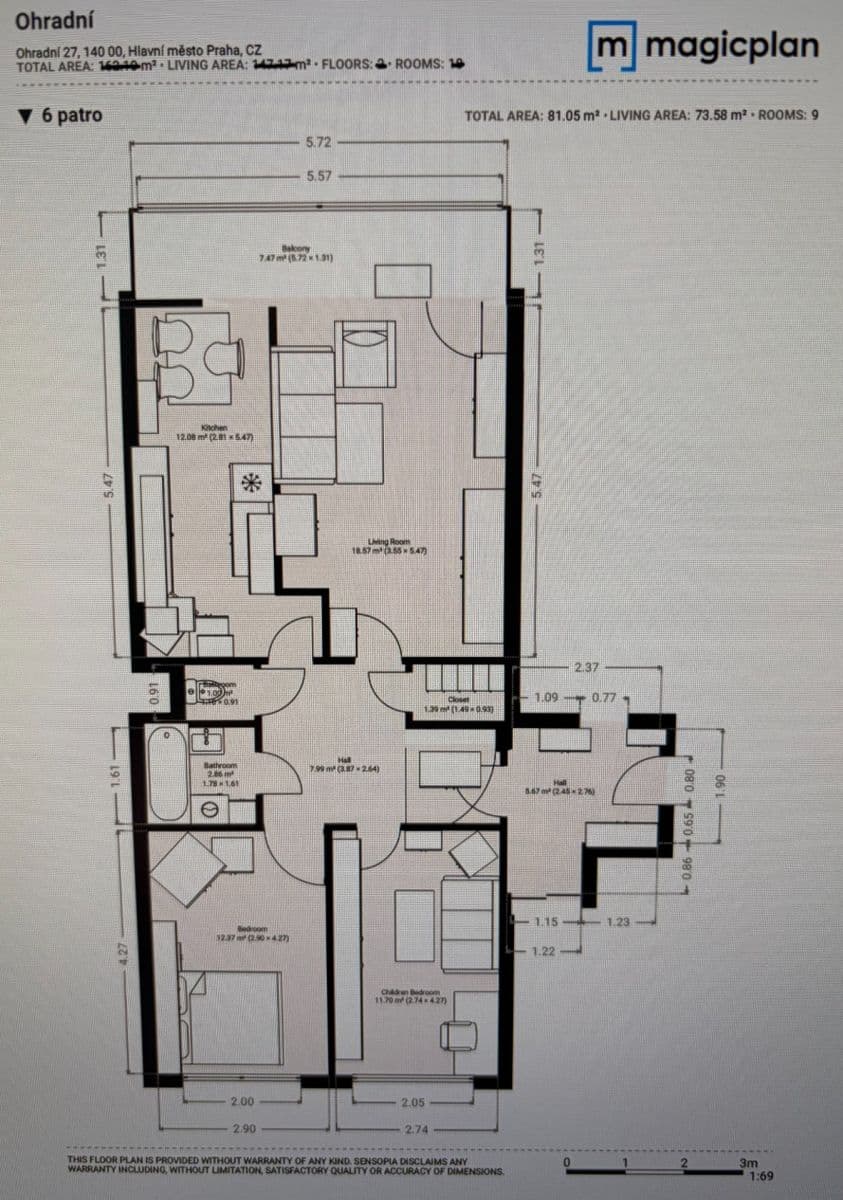 Prodej bytu 3+kk 81 m², Ohradní, Praha, Praha Prodej bytu 3+kk 81 m², Ohradní, Praha, Praha