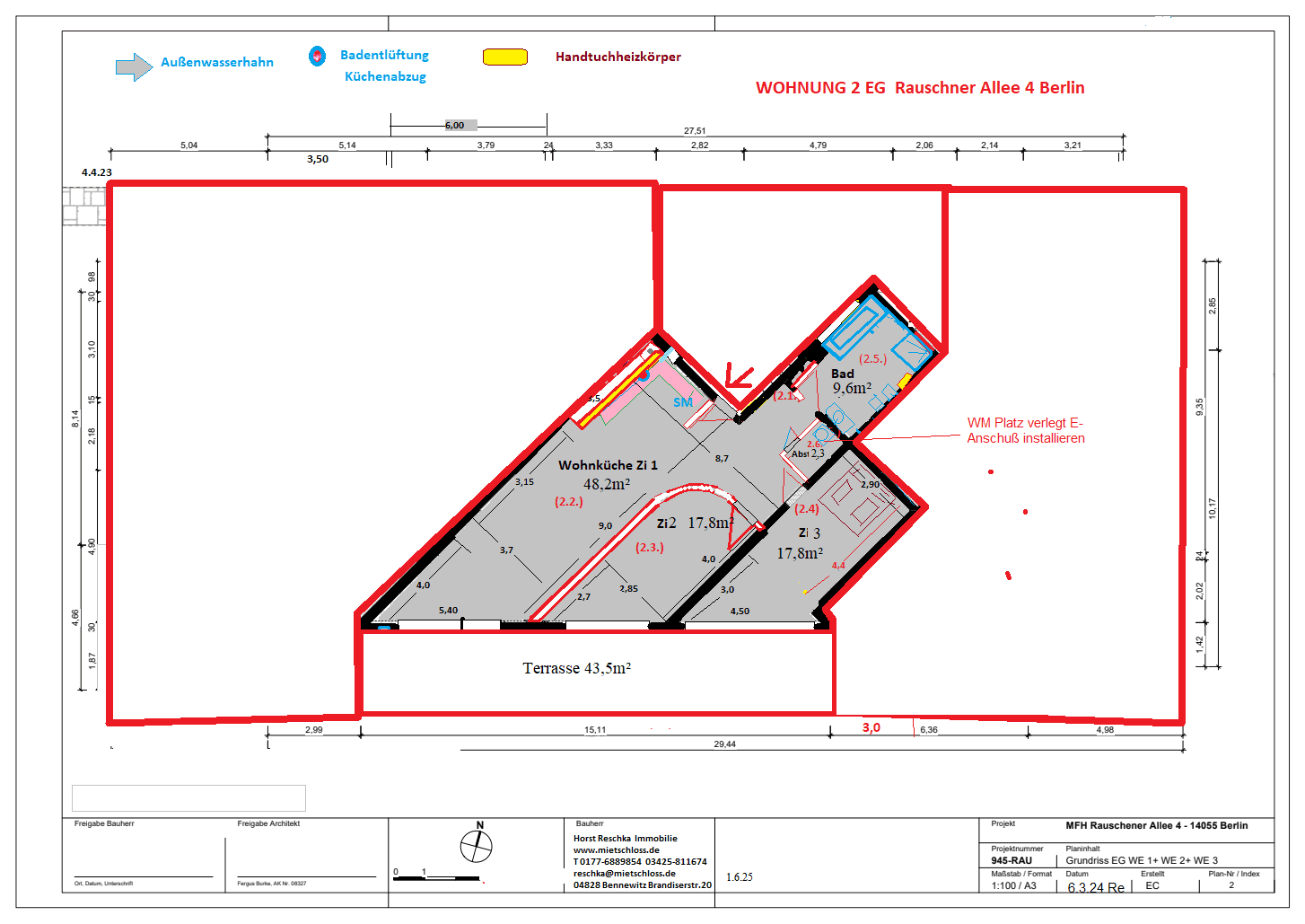 Pronájem bytu 3+1 115 m², Rauschener Allee 4, Berlin, Berlín Pronájem bytu 3+1 115 m², Rauschener Allee 4, Berlin, Berlín