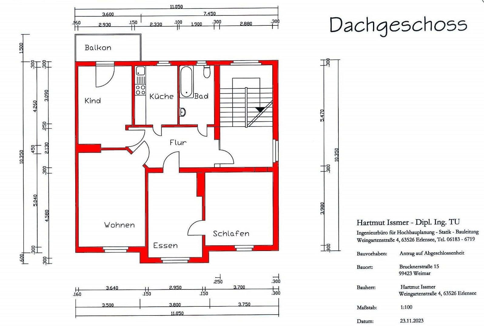 Pronájem bytu 4+1 84 m², Brucknerstraße 15, Weimar, Durynsko Pronájem bytu 4+1 84 m², Brucknerstraße 15, Weimar, Durynsko