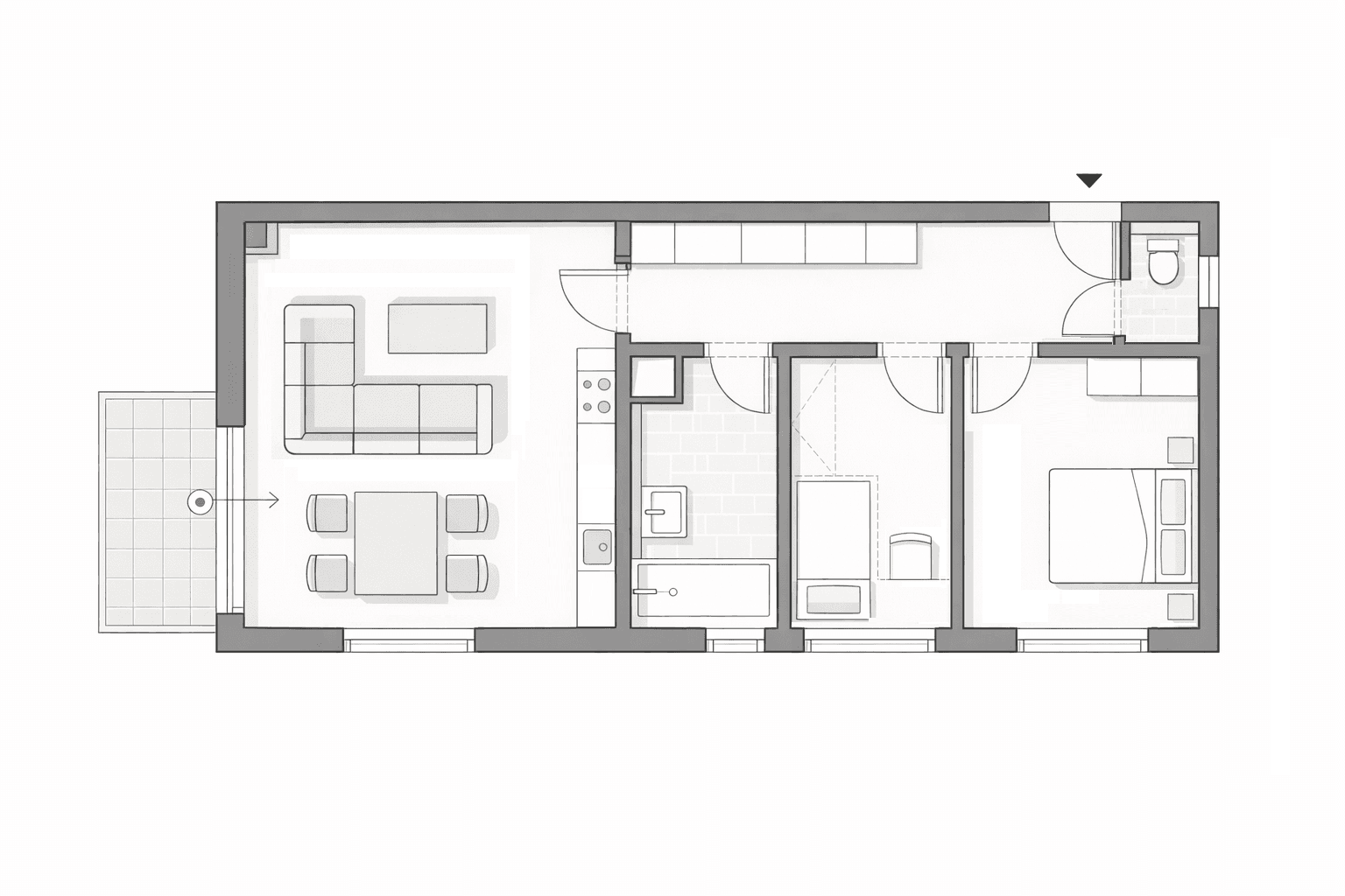 Pronájem bytu 3+kk 58 m², Podedvorská, Praha, Praha Pronájem bytu 3+kk 58 m², Podedvorská, Praha, Praha