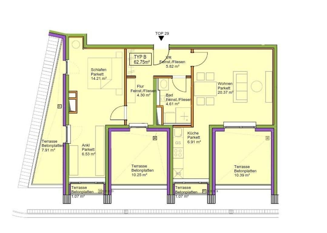 Pronájem bytu 2+1 63 m², Langobardenstrasse 33, Vienna, Wien Pronájem bytu 2+1 63 m², Langobardenstrasse 33, Vienna, Wien