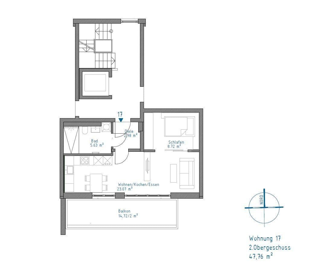 Pronájem bytu 2+1 49 m², Augsburg, Bavorsko Pronájem bytu 2+1 49 m², Augsburg, Bavorsko