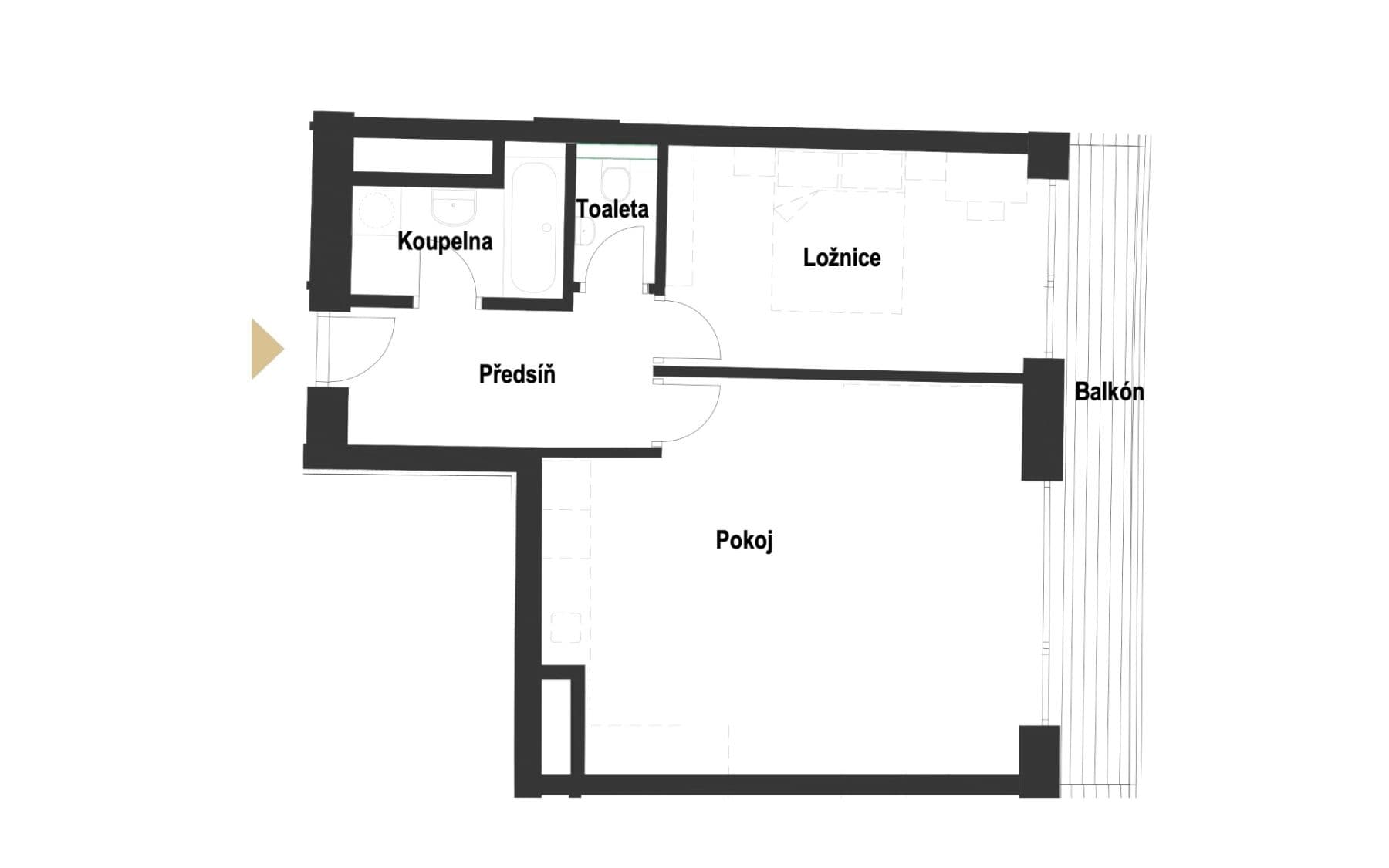 Pronájem bytu 2+kk 55 m², Bystrcká, Brno, Jihomoravský kraj Pronájem bytu 2+kk 55 m², Bystrcká, Brno, Jihomoravský kraj