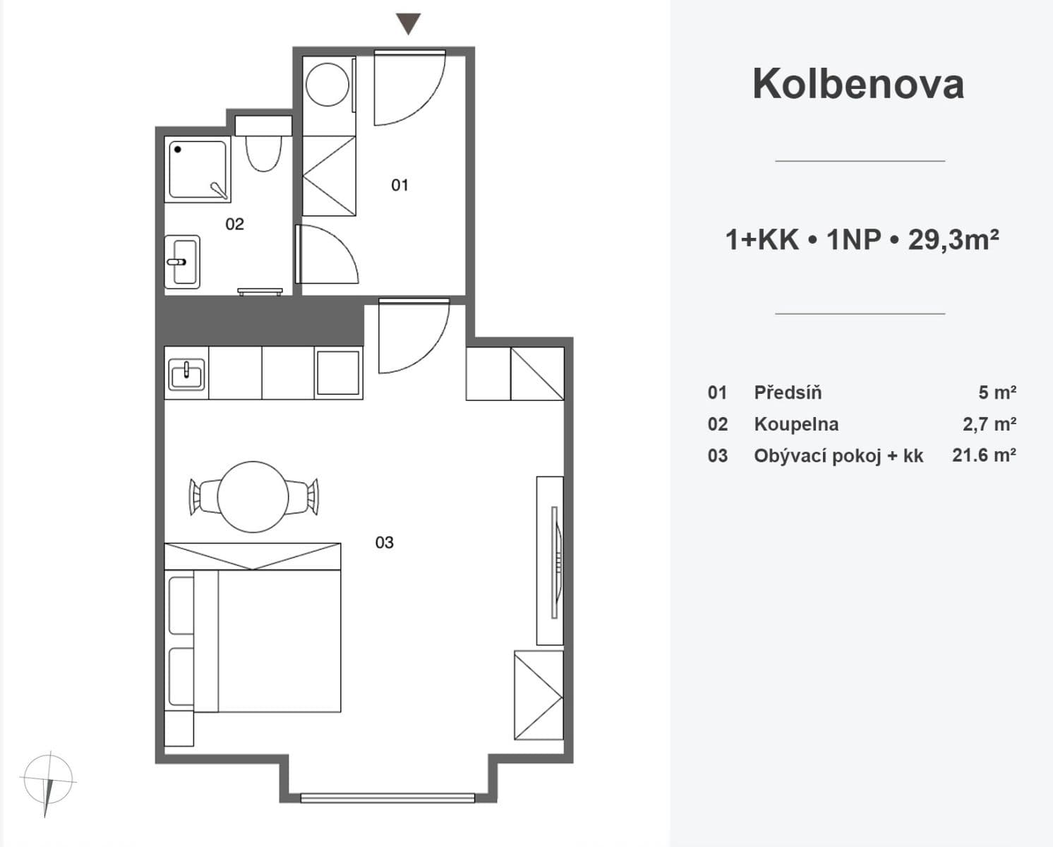 Prodej bytu 1+kk 29 m², Kolbenova, Praha, Praha Prodej bytu 1+kk 29 m², Kolbenova, Praha, Praha
