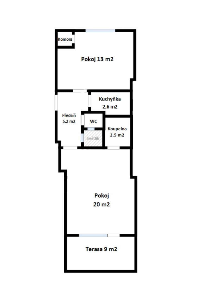 Pronájem bytu 2+kk 45 m², Vrázova, Praha, Praha Pronájem bytu 2+kk 45 m², Vrázova, Praha, Praha
