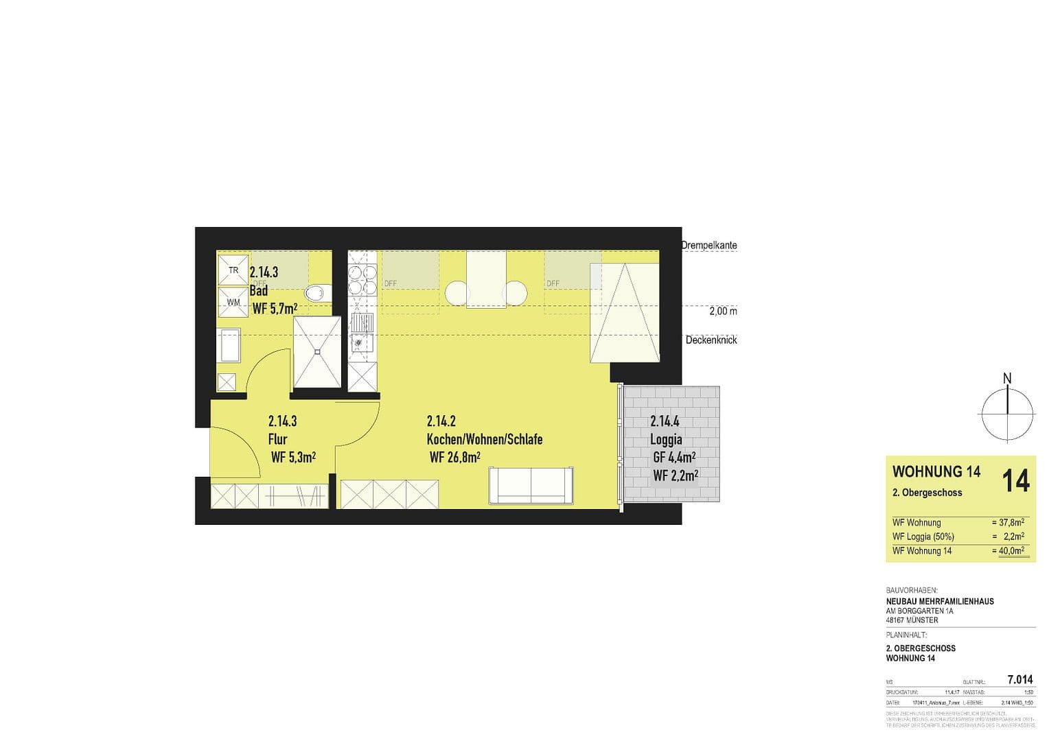 Pronájem bytu 1+1 40 m², Am Borggarten, Münster, Severní Porýní-Vestfálsko Pronájem bytu 1+1 40 m², Am Borggarten, Münster, Severní Porýní-Vestfálsko