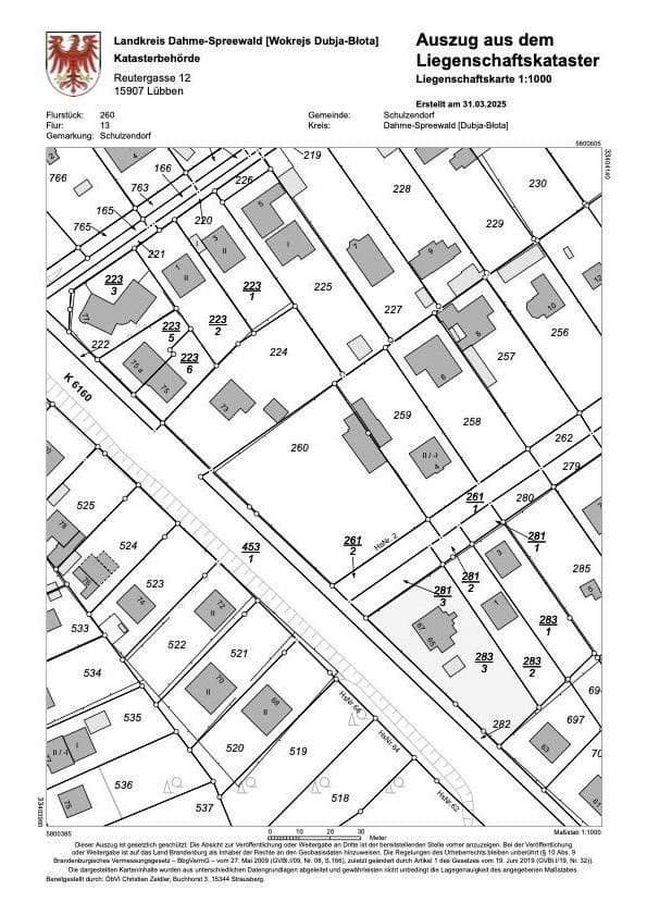 Prodej pozemku 2.318 m², Otto-Krien-Strasse/Ecke Miersdorfer-Strasse, Schulzendorf, Braniborsko Prodej pozemku 2.318 m², Otto-Krien-Strasse/Ecke Miersdorfer-Strasse, Schulzendorf, Braniborsko