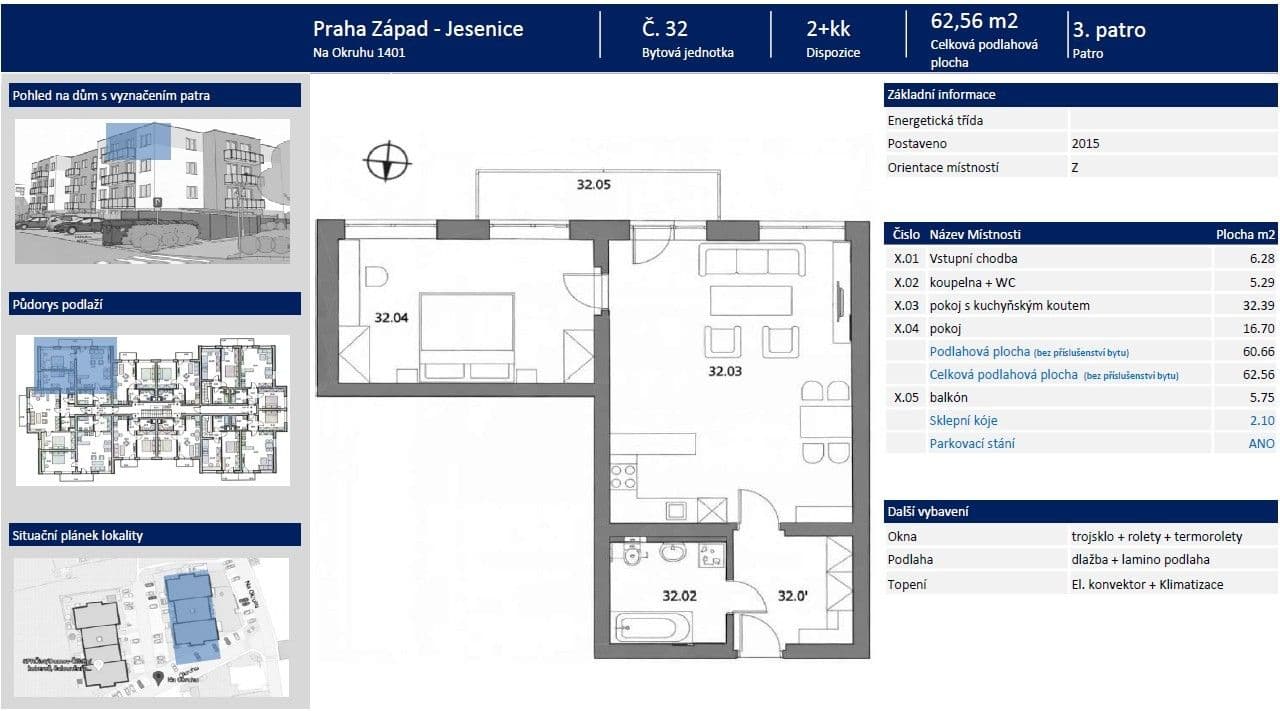 Prodej bytu 2+kk 63 m², Na Okruhu, Jesenice, Středočeský kraj Prodej bytu 2+kk 63 m², Na Okruhu, Jesenice, Středočeský kraj