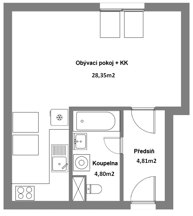 Prodej bytu 1+kk 38 m², Boloňská, Praha, Praha Prodej bytu 1+kk 38 m², Boloňská, Praha, Praha