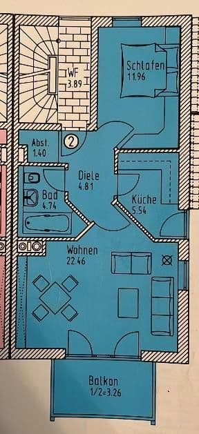 Pronájem bytu 2+1 55 m², Siedlung 18, Wachau, Sasko Pronájem bytu 2+1 55 m², Siedlung 18, Wachau, Sasko