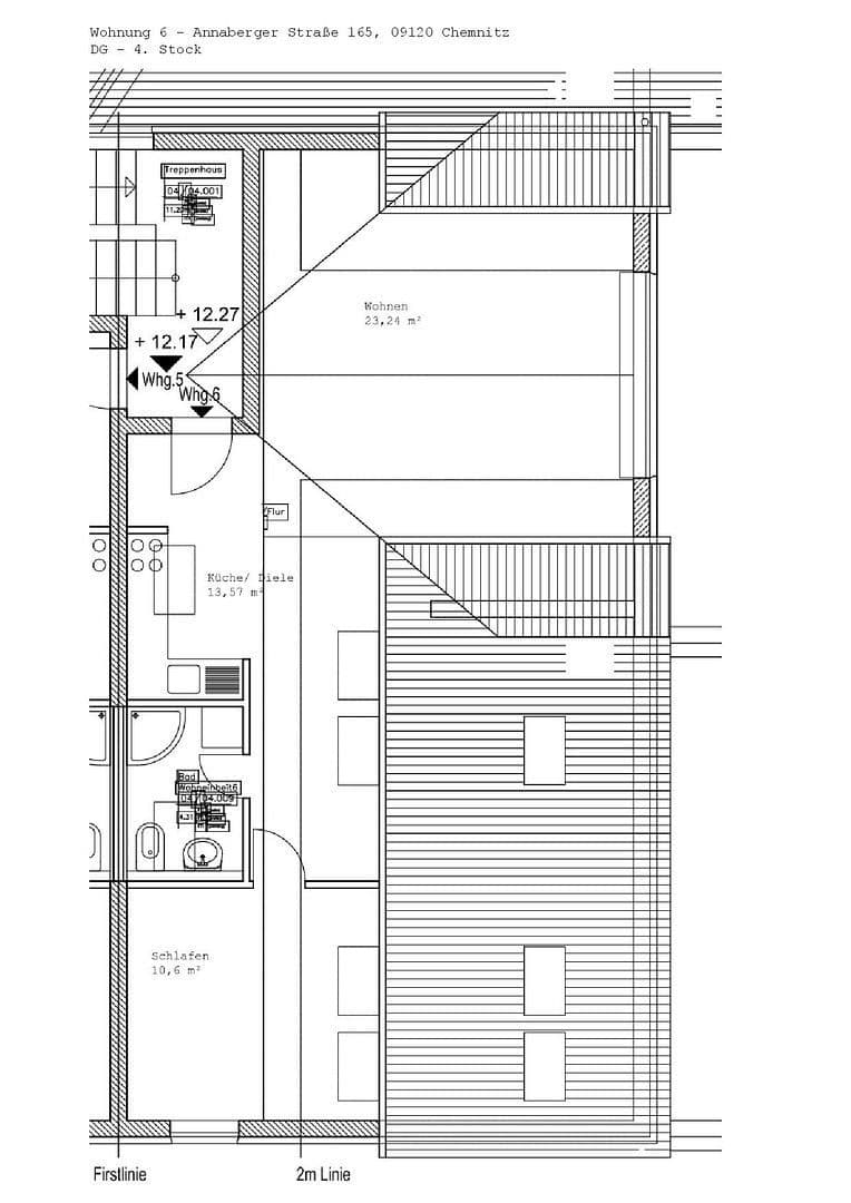 Pronájem bytu 2+1 52 m², Annaberger Str 165, Chemnitz, Sasko Pronájem bytu 2+1 52 m², Annaberger Str 165, Chemnitz, Sasko