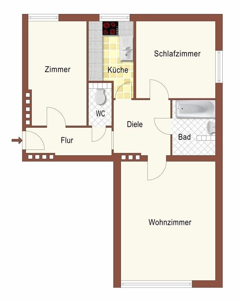 Pronájem bytu 3+1 64 m², Melissenweg 20, Linz, Horní Rakousko Pronájem bytu 3+1 64 m², Melissenweg 20, Linz, Horní Rakousko