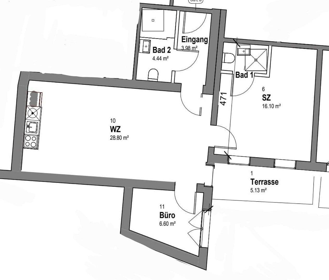 Pronájem bytu 3+1 67 m², Schmidtstraße 8, Rüdesheim am Rhein, Hessen Pronájem bytu 3+1 67 m², Schmidtstraße 8, Rüdesheim am Rhein, Hessen