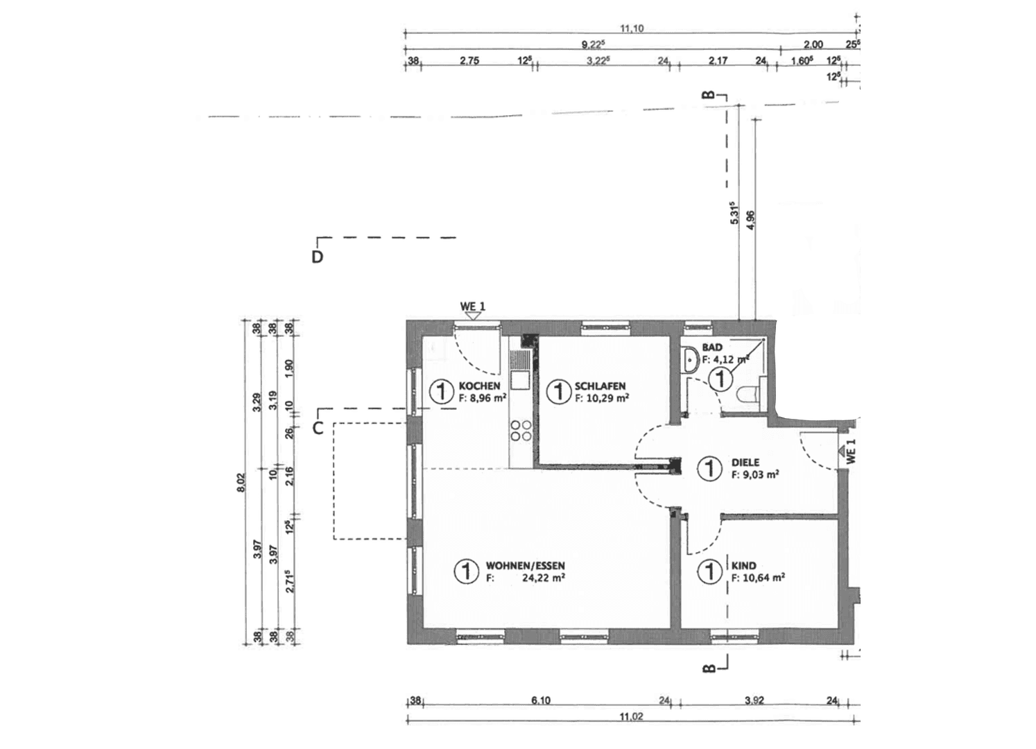 Pronájem bytu 3+1 70 m², Wannseestr., Stahnsdorf, Braniborsko Pronájem bytu 3+1 70 m², Wannseestr., Stahnsdorf, Braniborsko