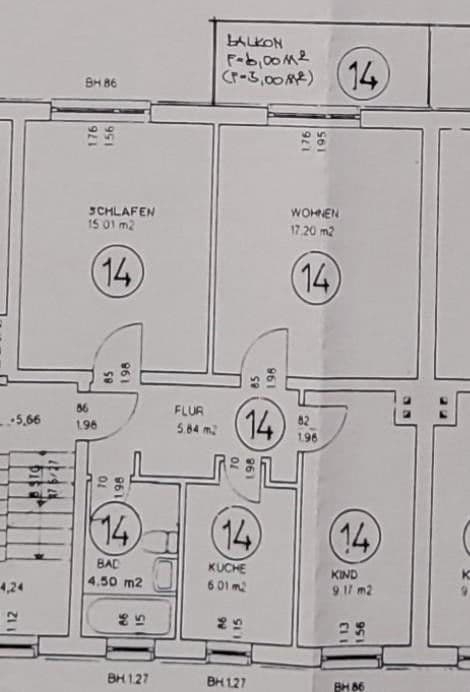 Pronájem bytu 3+1 61 m², Am Hang 17, Riesa, Sasko Pronájem bytu 3+1 61 m², Am Hang 17, Riesa, Sasko