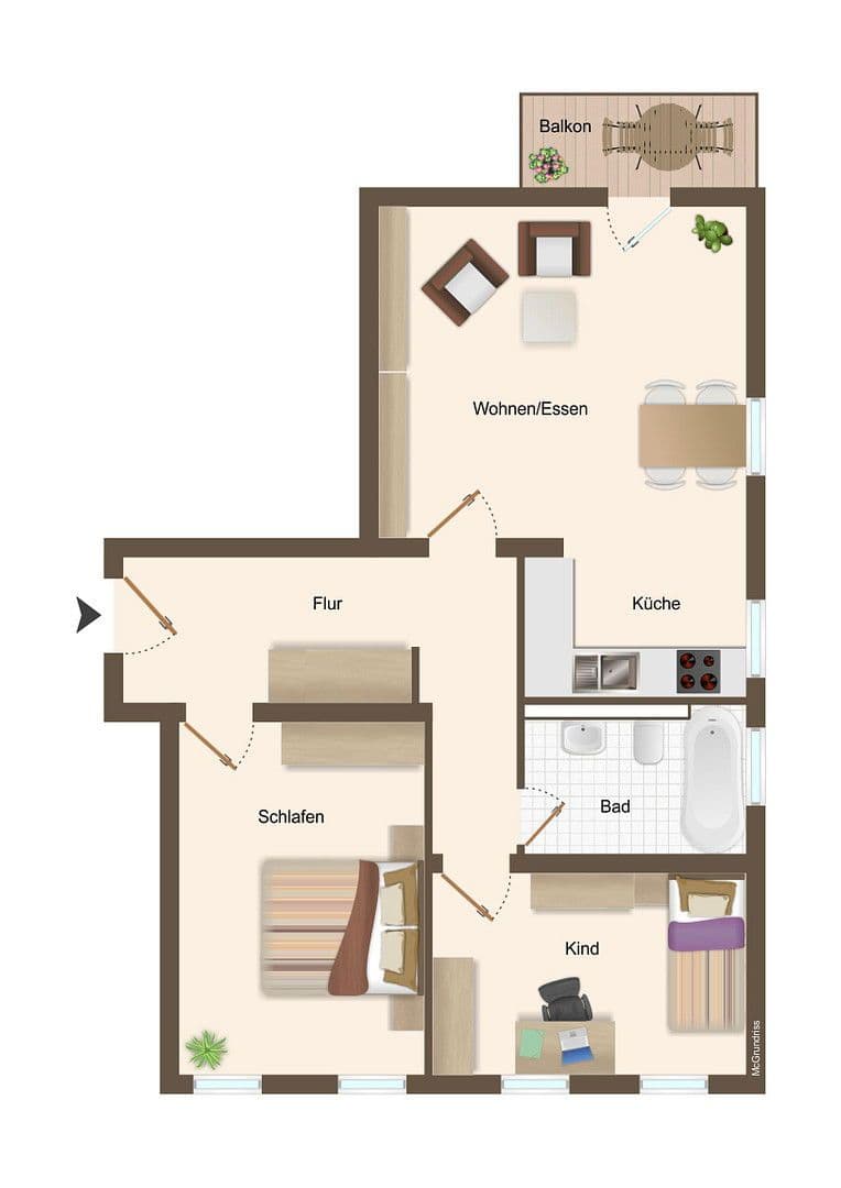 Pronájem bytu 3+1 68 m², Lichtenauer Straße 16, Chemnitz, Sasko Pronájem bytu 3+1 68 m², Lichtenauer Straße 16, Chemnitz, Sasko