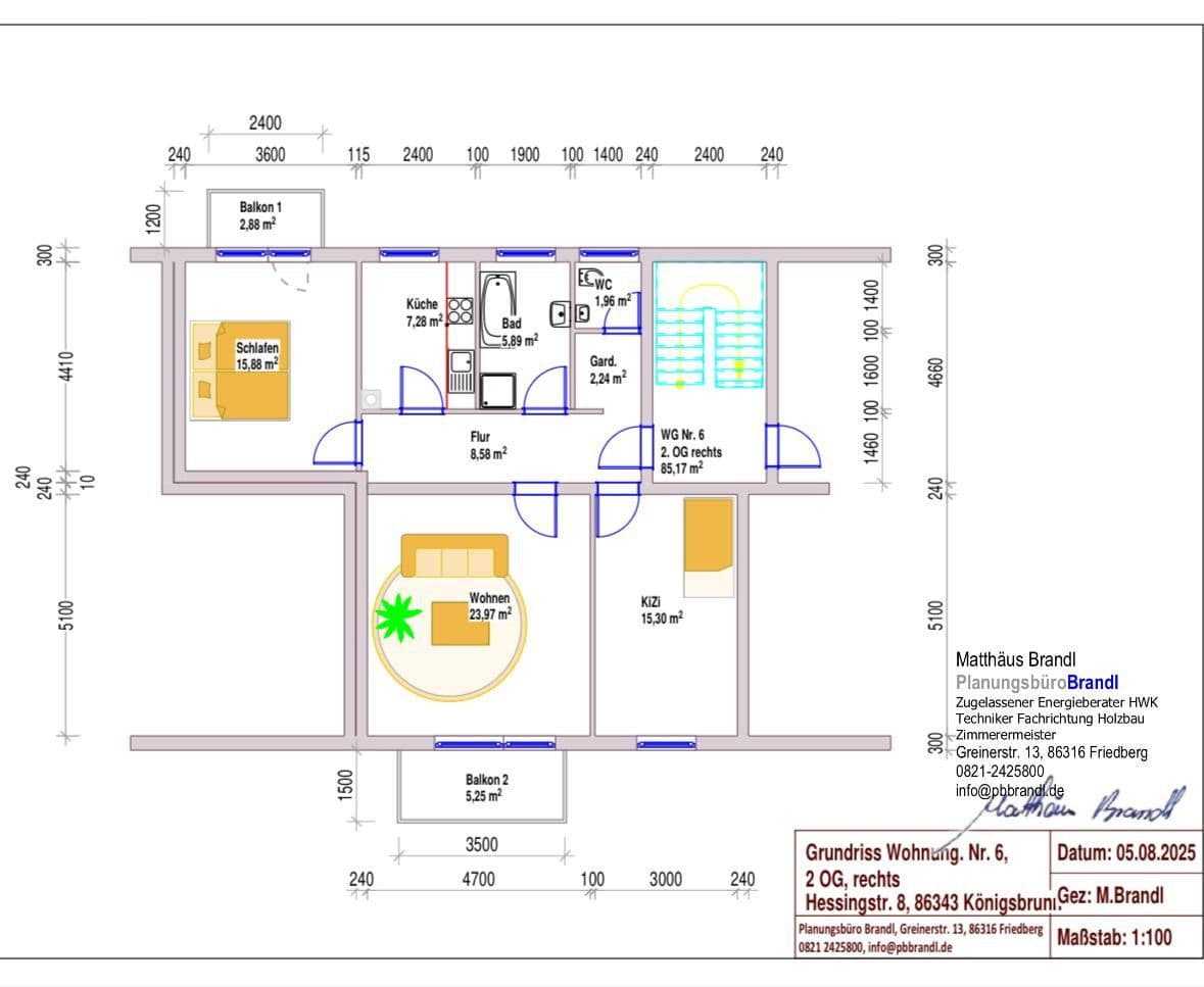 Prodej bytu 3+1 86 m², Hessingstraße 8, Königsbrunn, Bavorsko Prodej bytu 3+1 86 m², Hessingstraße 8, Königsbrunn, Bavorsko