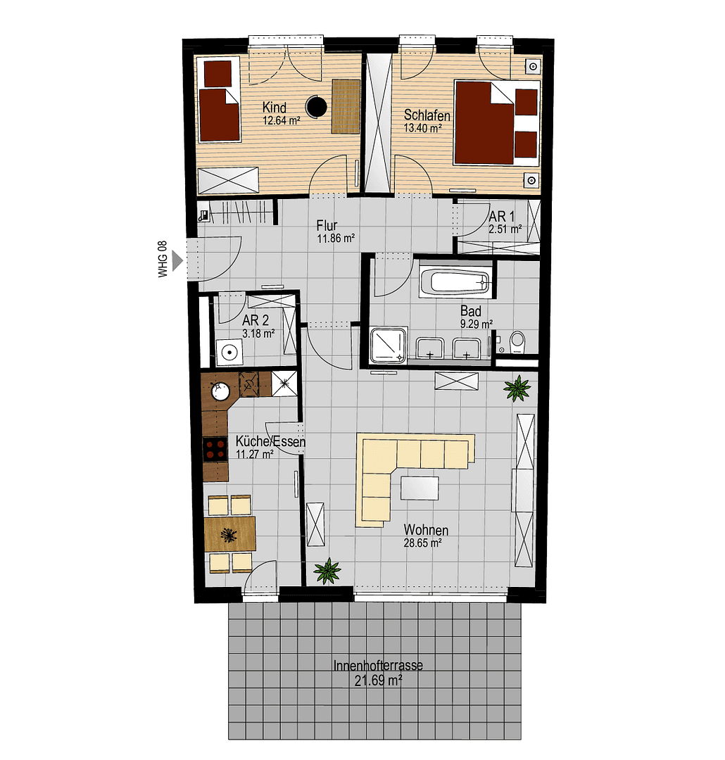 Prodej bytu 3+1 104 m², Franz-Marc-Straße 1, Puchheim-Bahnhof, Bavorsko Prodej bytu 3+1 104 m², Franz-Marc-Straße 1, Puchheim-Bahnhof, Bavorsko