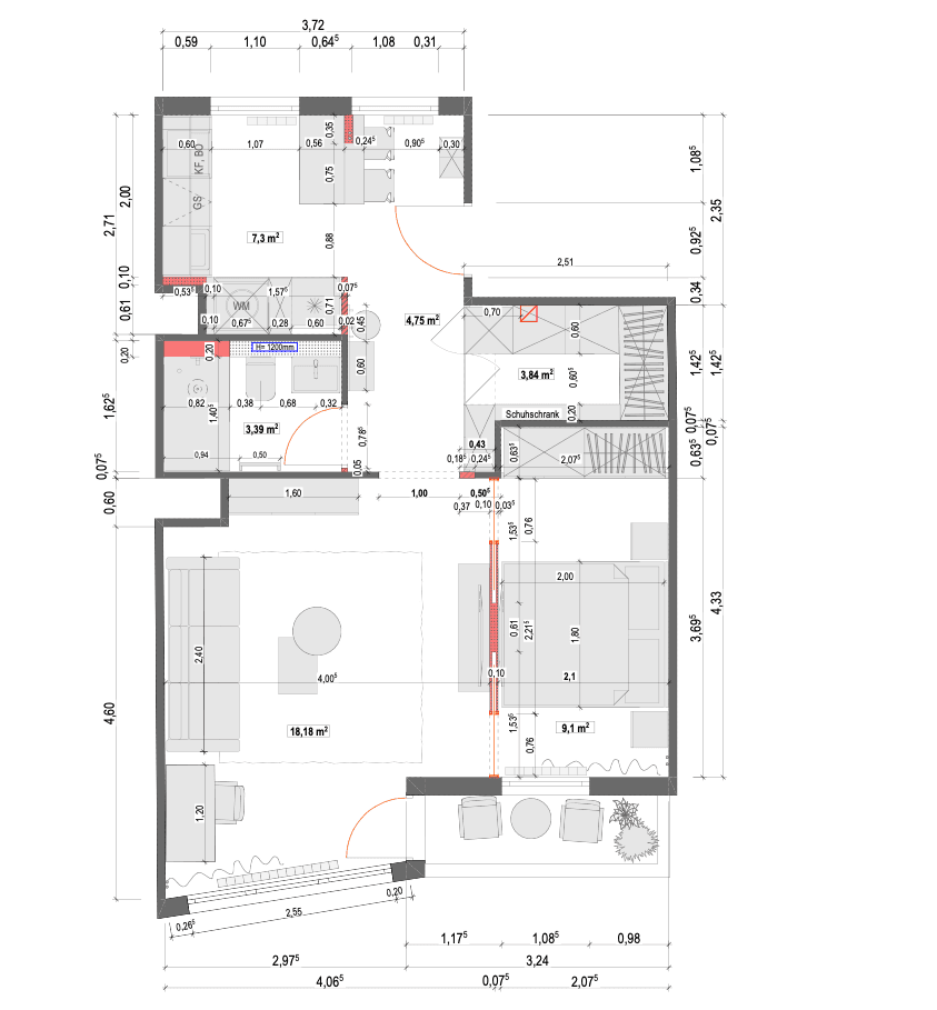 Pronájem bytu 2+1 50 m², Gotha-Allee 36, Berlin, Berlín Pronájem bytu 2+1 50 m², Gotha-Allee 36, Berlin, Berlín