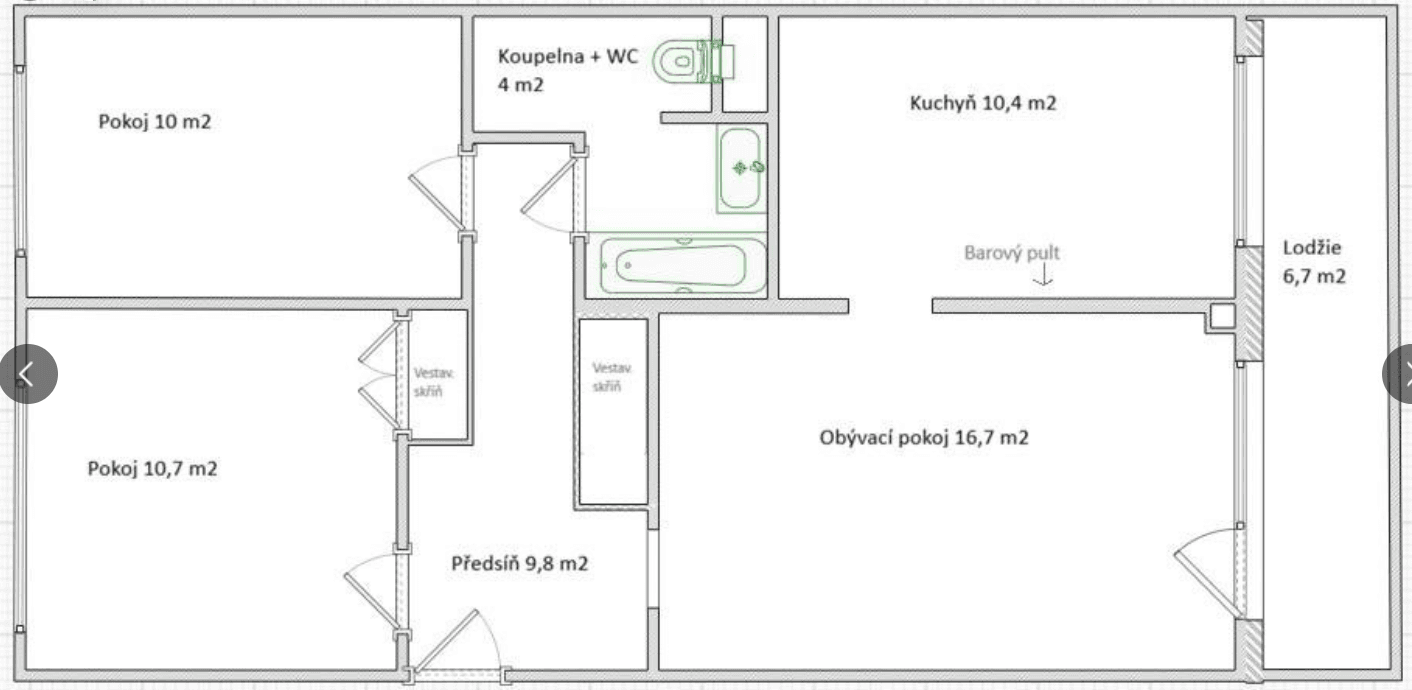Pronájem bytu 3+kk 62 m², Tajovského, Praha, Praha Pronájem bytu 3+kk 62 m², Tajovského, Praha, Praha