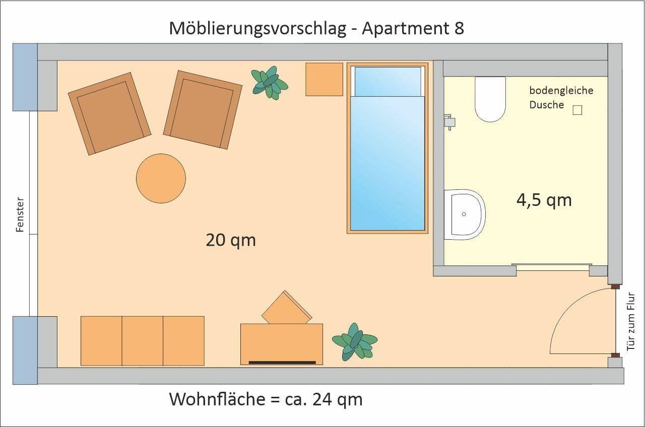 Pronájem bytu 1+1 24 m², Zur Rieselwiese 7b, Demen, Mecklenburg-Vorpommern Pronájem bytu 1+1 24 m², Zur Rieselwiese 7b, Demen, Mecklenburg-Vorpommern