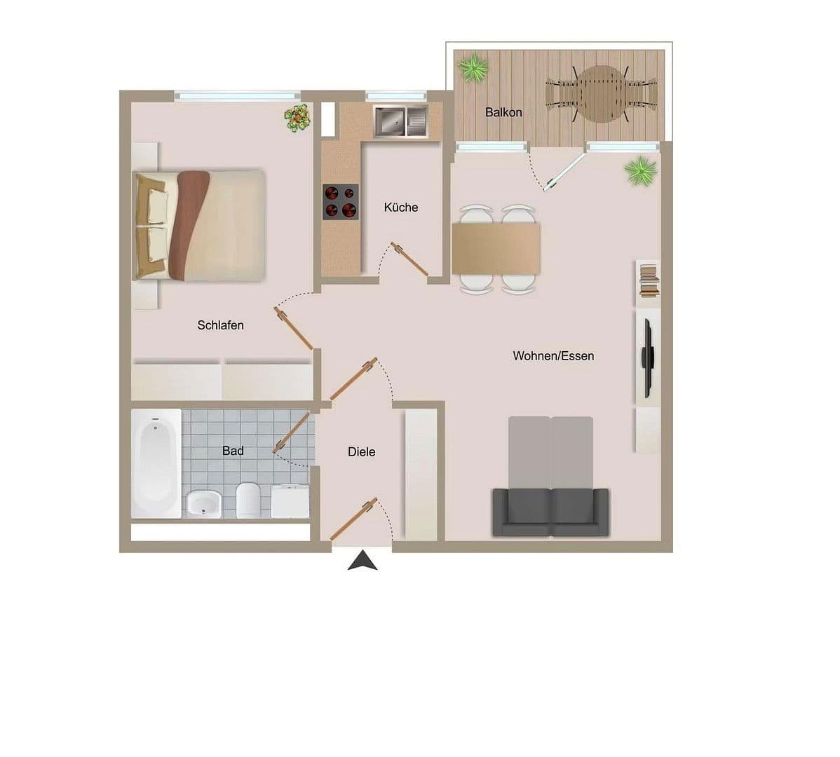 Pronájem bytu 2+1 49 m², Essen, Severní Porýní-Vestfálsko Pronájem bytu 2+1 49 m², Essen, Severní Porýní-Vestfálsko