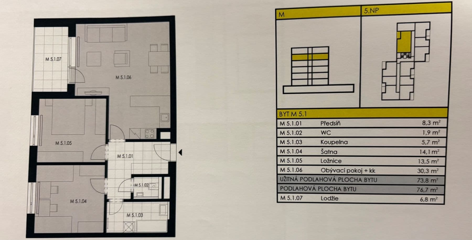 Pronájem bytu 3+kk 74 m², Strnadových, Praha, Praha Pronájem bytu 3+kk 74 m², Strnadových, Praha, Praha