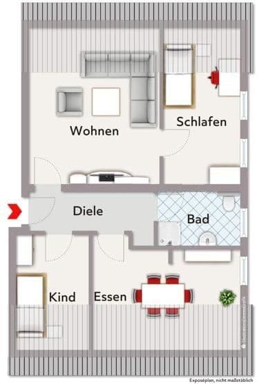 Pronájem bytu 3+1 71 m², Bretzenheim, Porýní-Falc Pronájem bytu 3+1 71 m², Bretzenheim, Porýní-Falc
