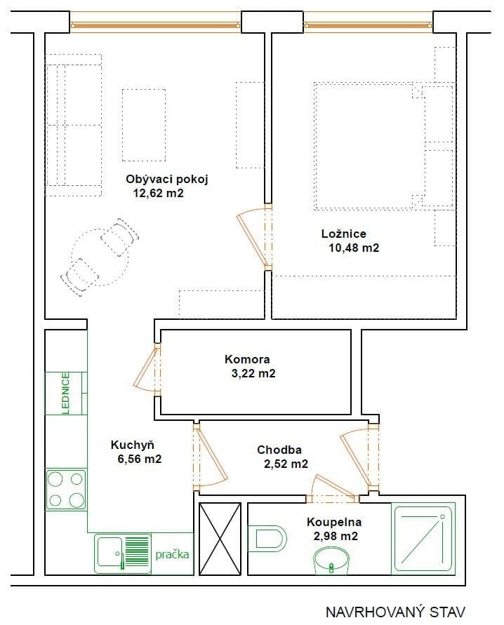 Prodej bytu 2+kk 40 m², Blattného, Praha, Praha Prodej bytu 2+kk 40 m², Blattného, Praha, Praha